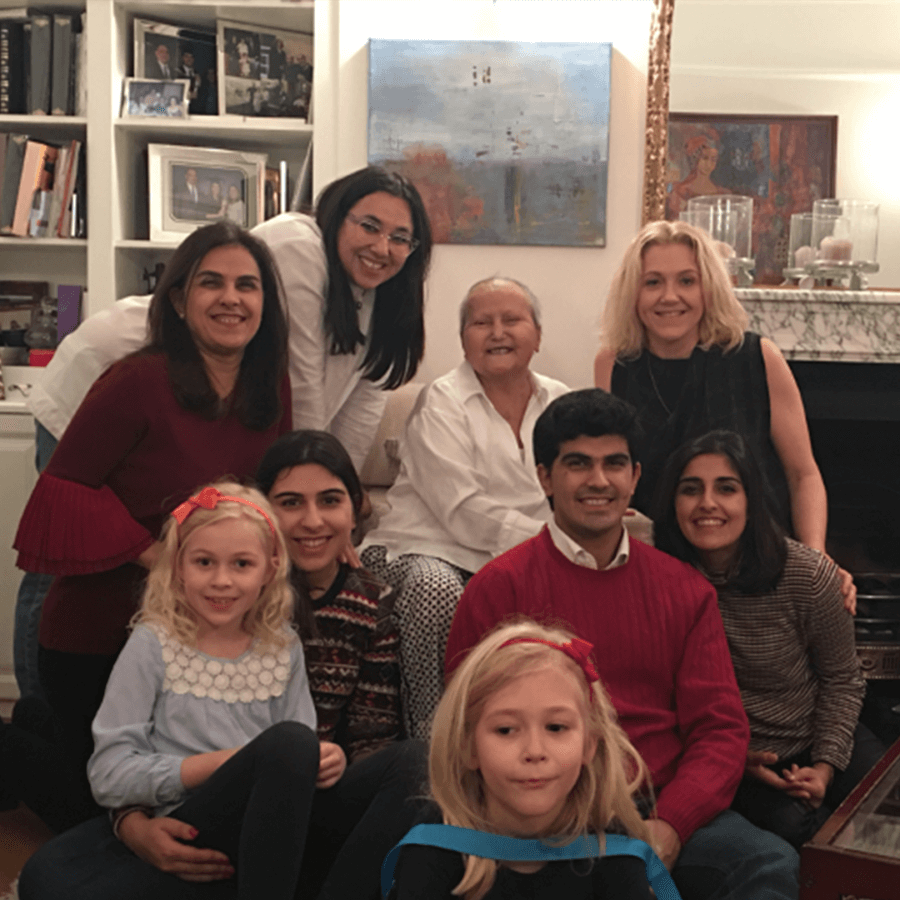 Group shot of nine of Chaka Sobhani's family.
